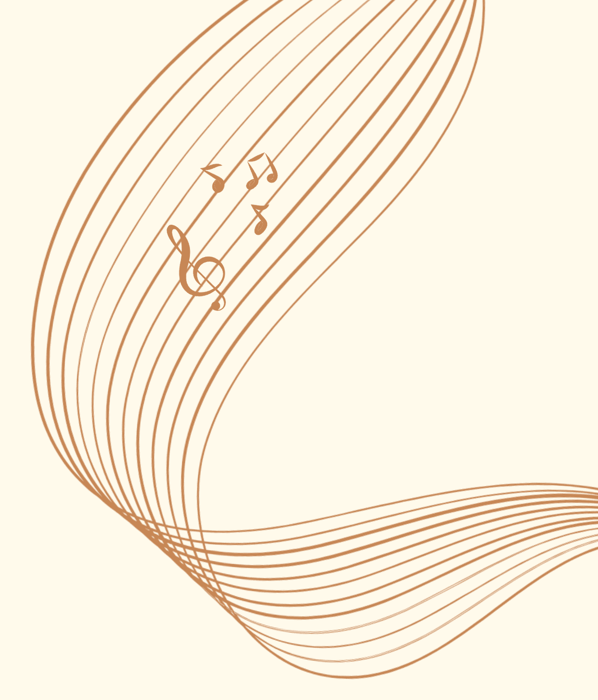 Abstract musical notes with flowing lines
